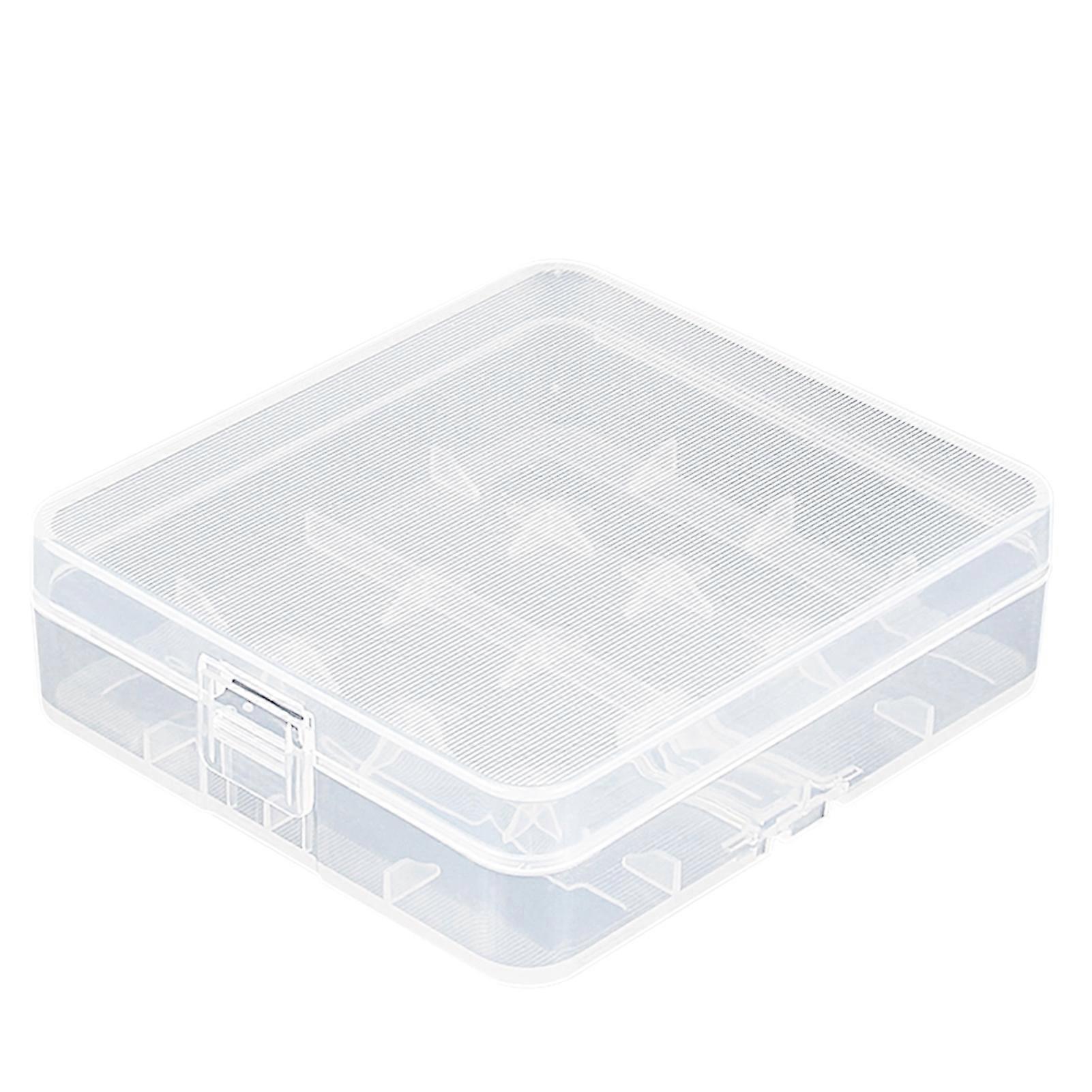 Battery Storage Case Battery Holder Box AA/AAA Cell Battery Storage Case Holder Box Plastic Battery Case, Transparent