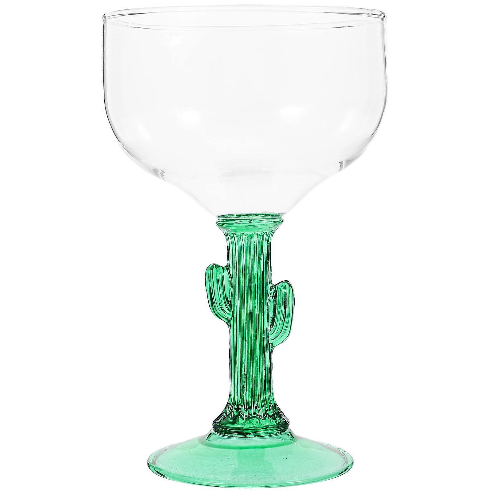 1Pc Creative Cactus-shaped Wine Cup Glass Drinking Cup Desktop Decor (Transparent)