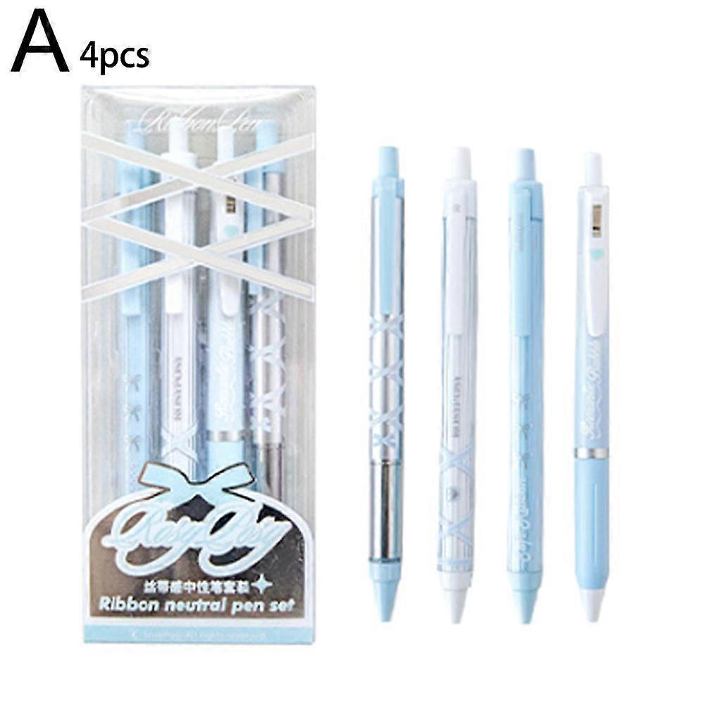 4pcs/set Gel Pens Set Ballpoint Black Ink Press Gel Pen for Writing Student