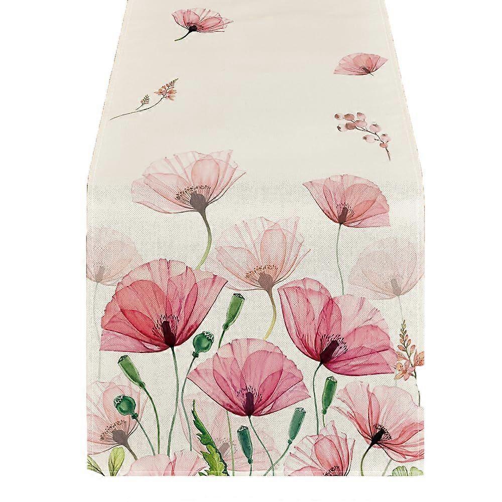 1 piece printed tablecloth dark red 33*182