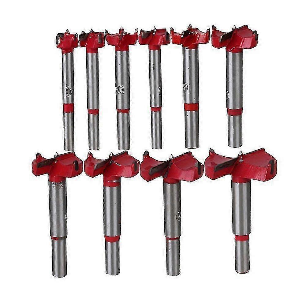 10件专业Forstner钻头套装木工孔锯木刀，合金钢木钻头