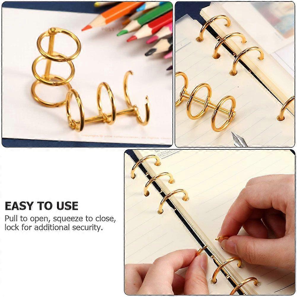 6pcs Practical Binding Rings Loose Leaf Binding Ring DIY Notebook Coils
