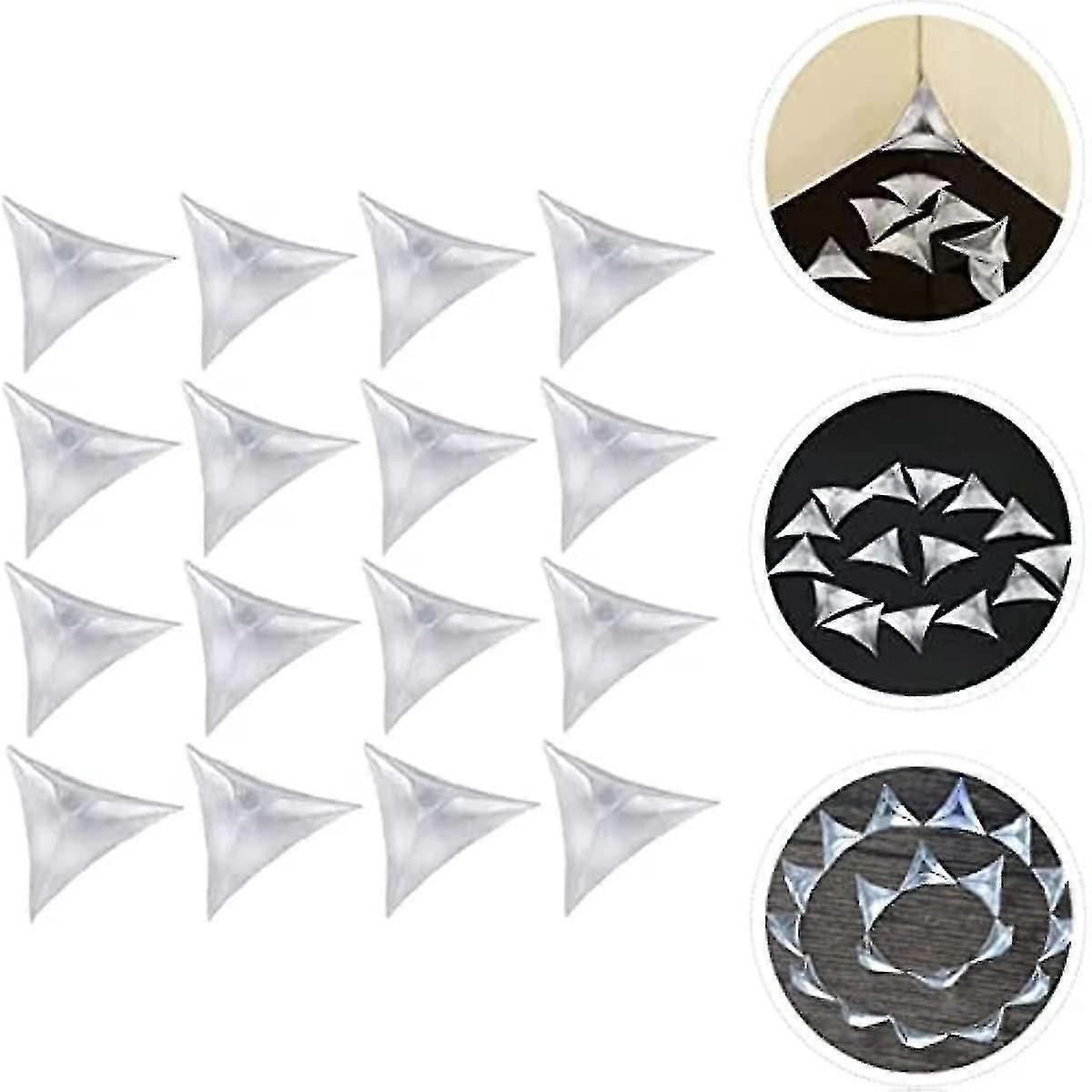 100 יחידות פינות אבק למדרגות - פינות אבק למדרגות - משולש קריסטל שקוף אבק אטום פינה לבית ארון בגדים מגירה זווית מתה נגד מדרגות