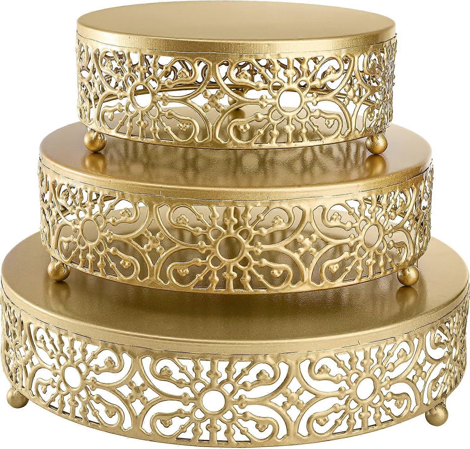 3 Pieces Round Metal Cake Stand for Wedding Party 8" 10" 12"