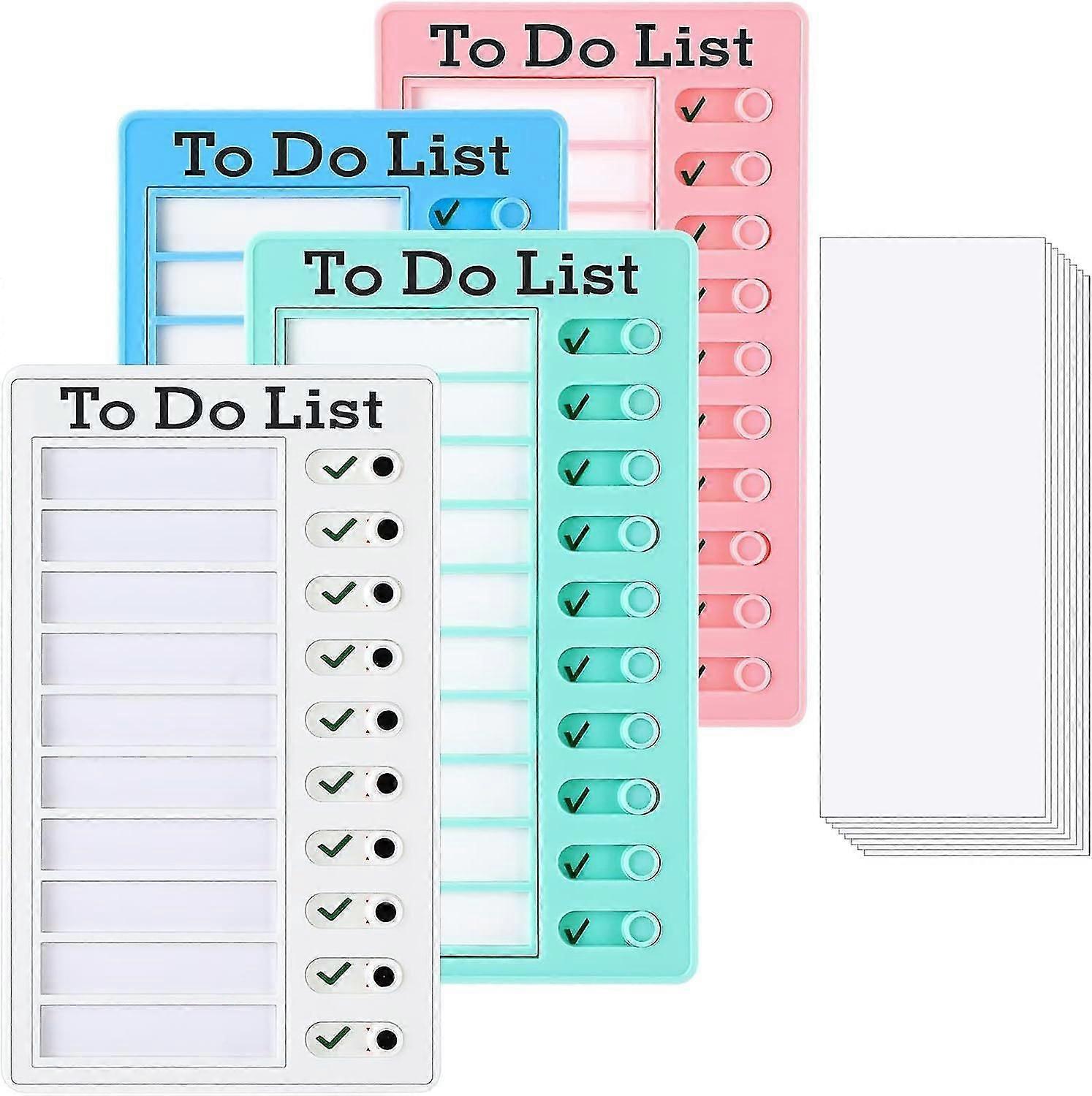 4pcs Blank Chore Chart For Kids, To Do List Chart Plastic Checklist Board With Detachable Cardstock, Checklist Planning Board Gifts