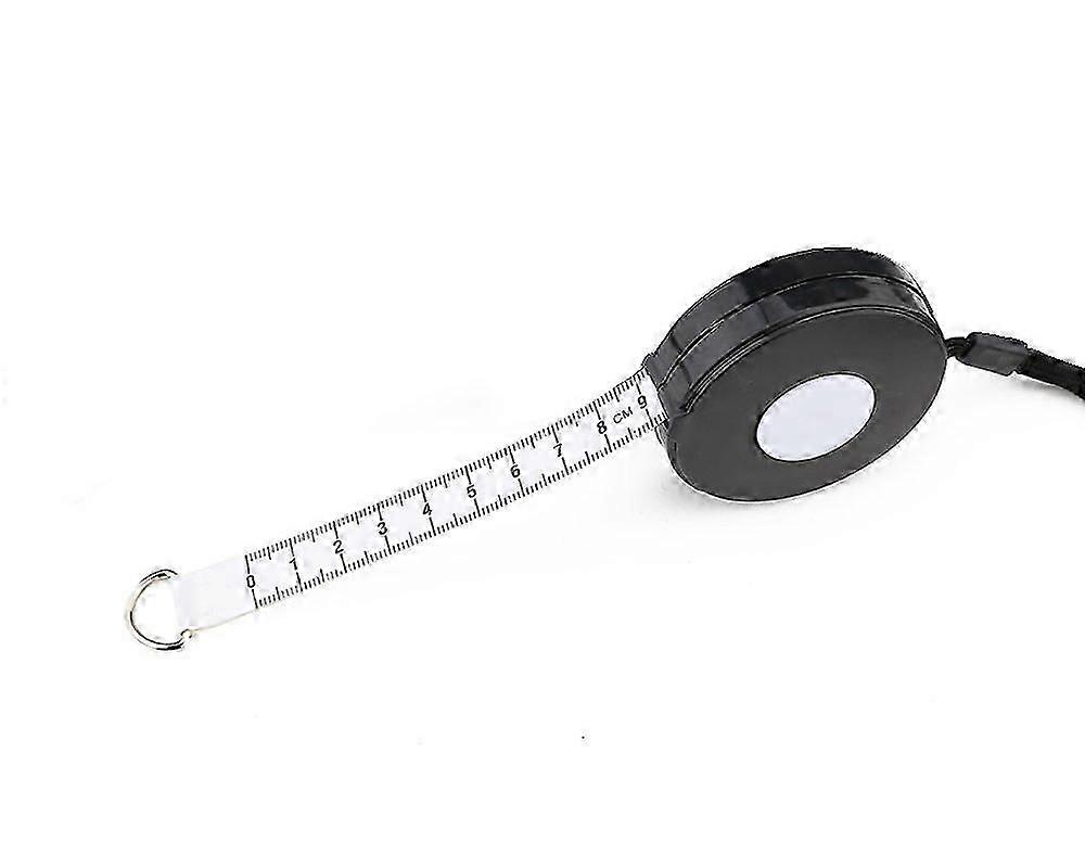 205cm Black Retractable Tape Measure with Black Rope