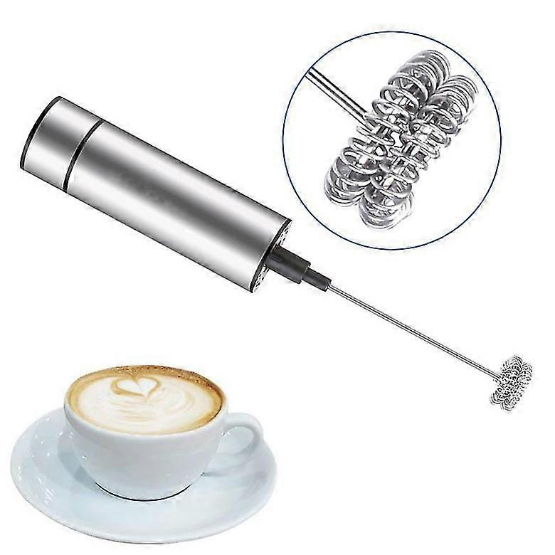 Handheld Milk Frother And Drink Mixer, Electric Stainless Steel Foam Blender Accessories - Hand Held Foamer Whisk Wand For Making Coffee, Matcha, Latt