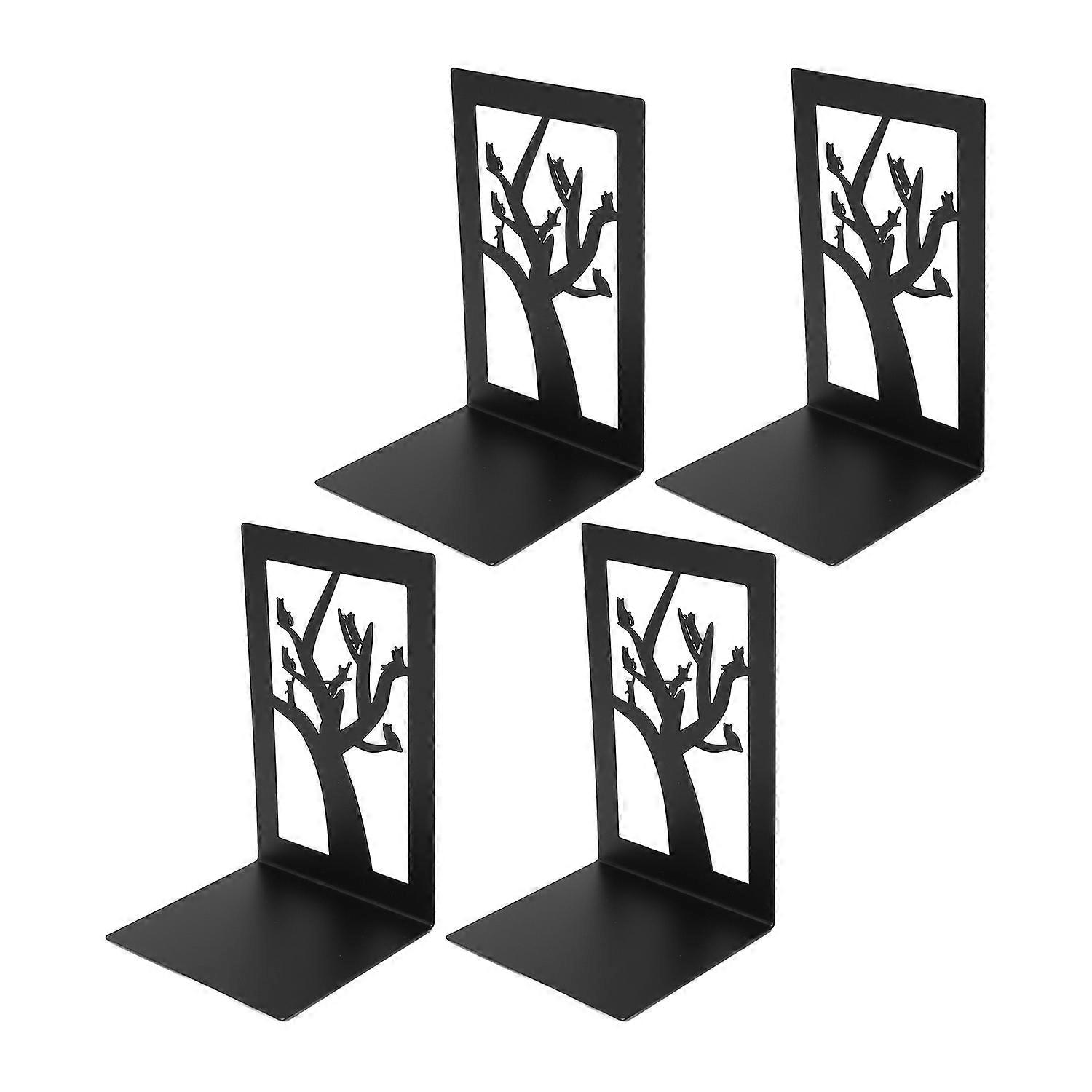 4Pcs Metal Book Ends Orderly Storage Arbitrary Adjustment Smoother Edges Anti Static Bookends Decora