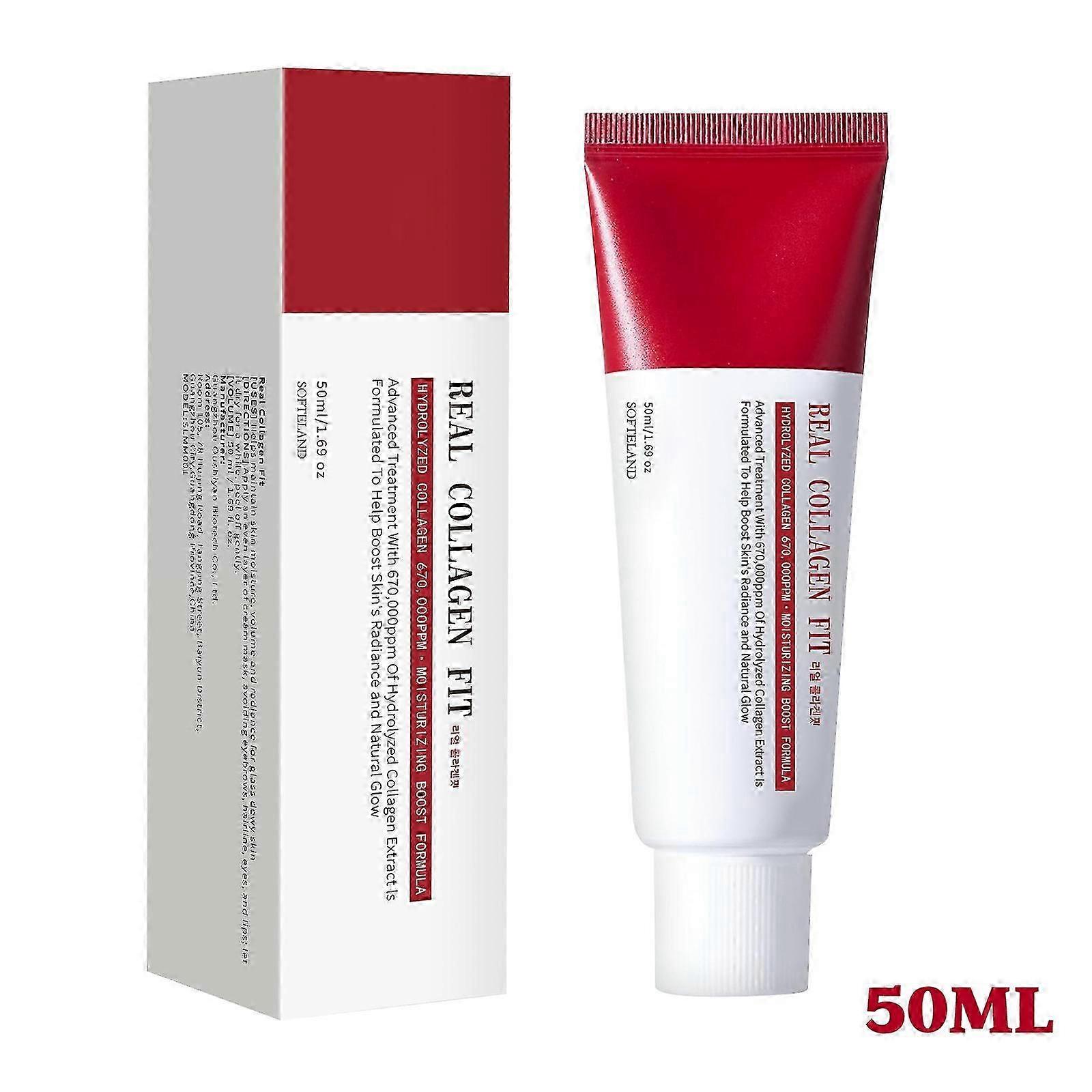 Real Collagen Fit, قناع تغليف الكولاجين، كولاجين 670,000 جزء في المليون، قناع تقشير للوجه للمرونة، الترطيب، التوهج، البشرة الزجاجية، العناية بالبشرة، 50 مل، 1.69