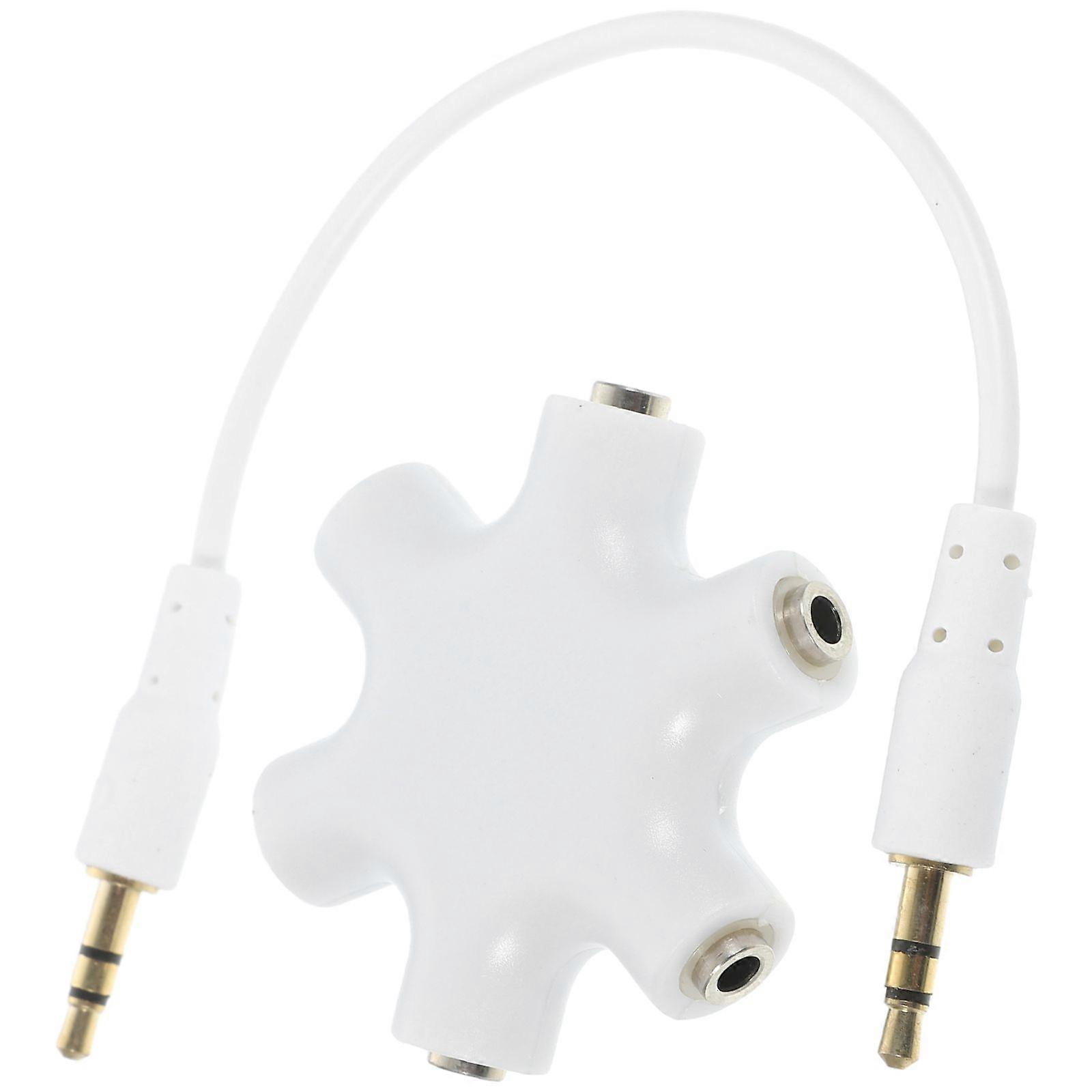 Hexangular Headphone Jack Splitter 5 Way 6 Port Female Audio Connector Adapter for Phone Music Player PC