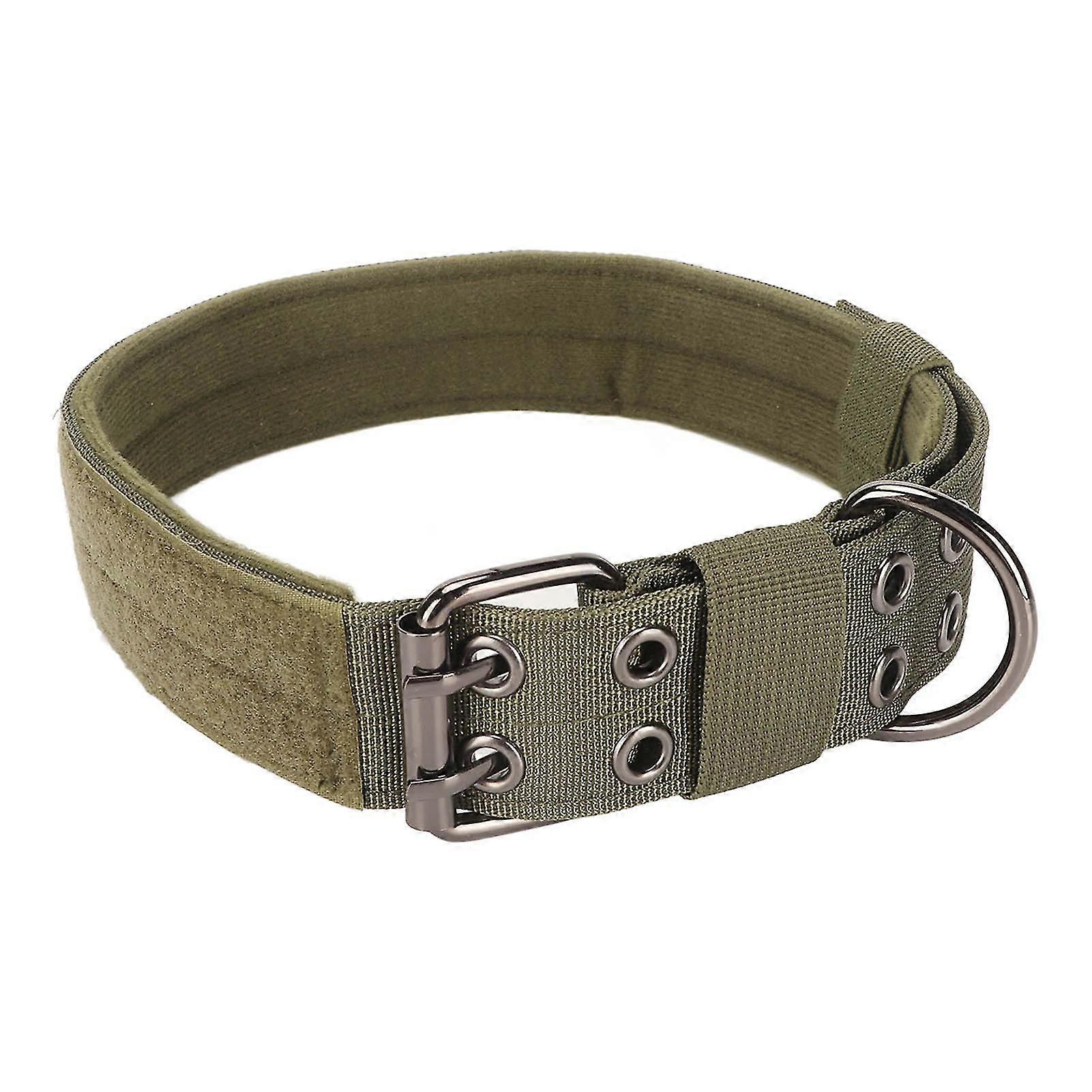 Military Dog Collar Adjustable Breathable Lightweight Widened Pet Training Collar with Metal D Ring for Medium Large Dog