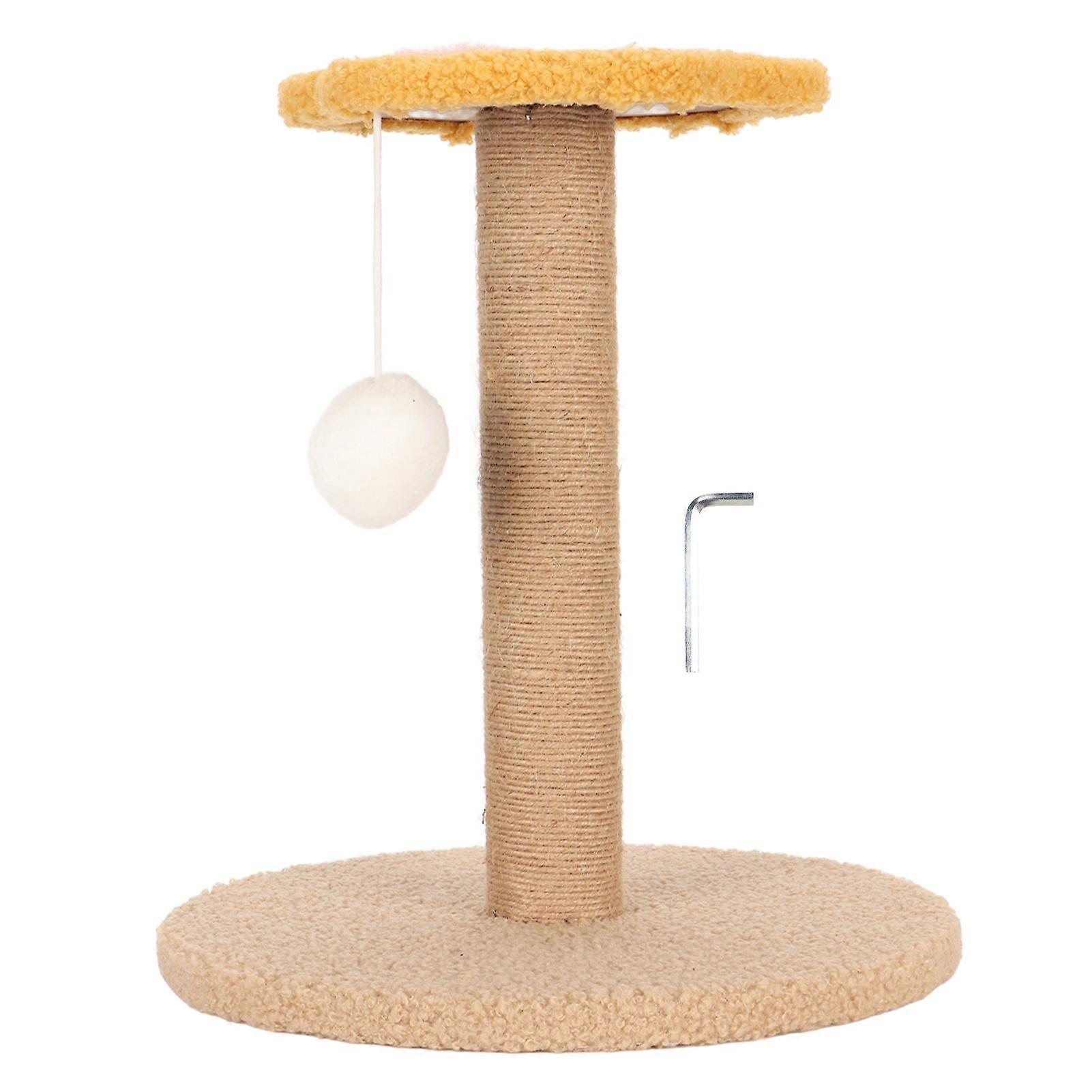 Cat Scratching Post Sisal Cat Catching Post Interactive Stable Climbing Frame with Plush Ball for Jumping Sleeping Entertaining