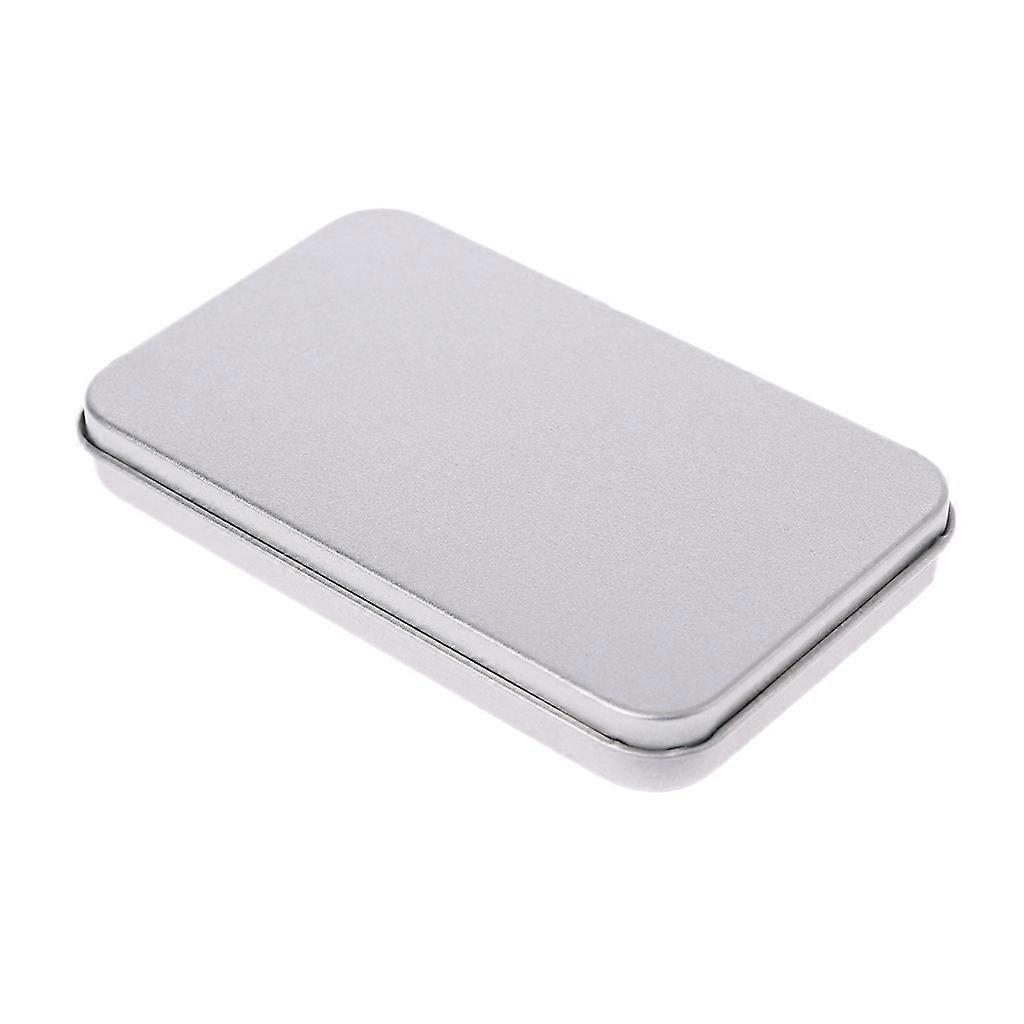 Organizer for Case Small Metal Tinplate Can Storage Box For Makeup Double Eyeli Silver