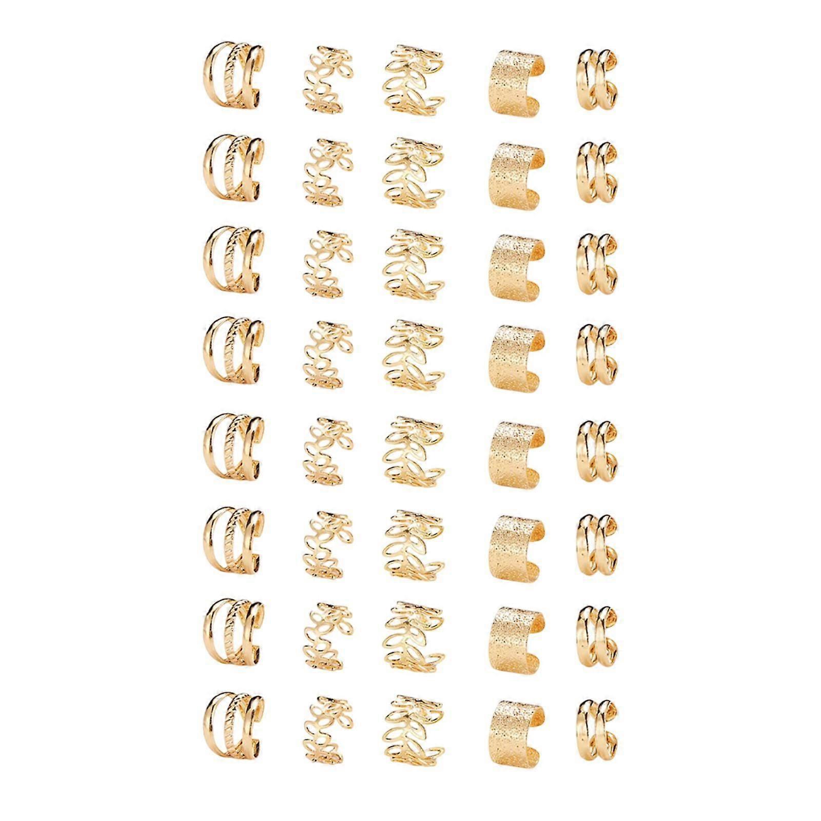 40 قطعة ضفائر الخرز تجديل الشعر مجوهرات للضفائر اللحية الديكور الذهب