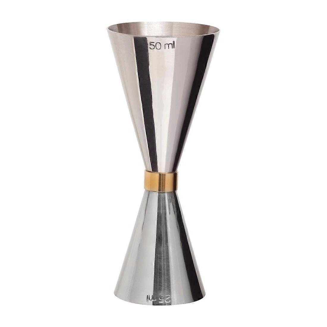 Copper-Banded Cocktail Jigger - Double-Sided Measuring Tool for Bartending