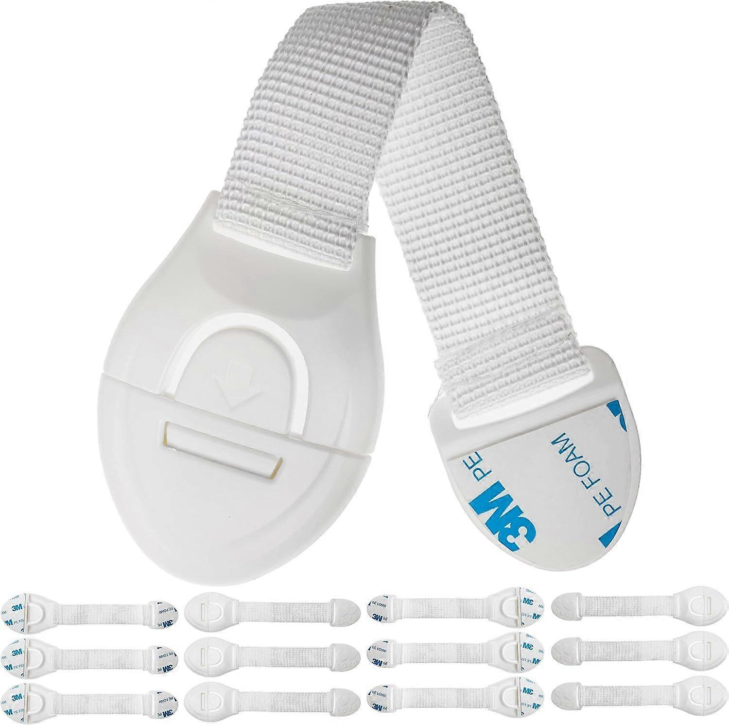 12  Pack Universal Child Safety Fuse White Drawer Fuse Cupboard Toilet Fridge Multi  Function Glue  on Child Protection from the First Steps