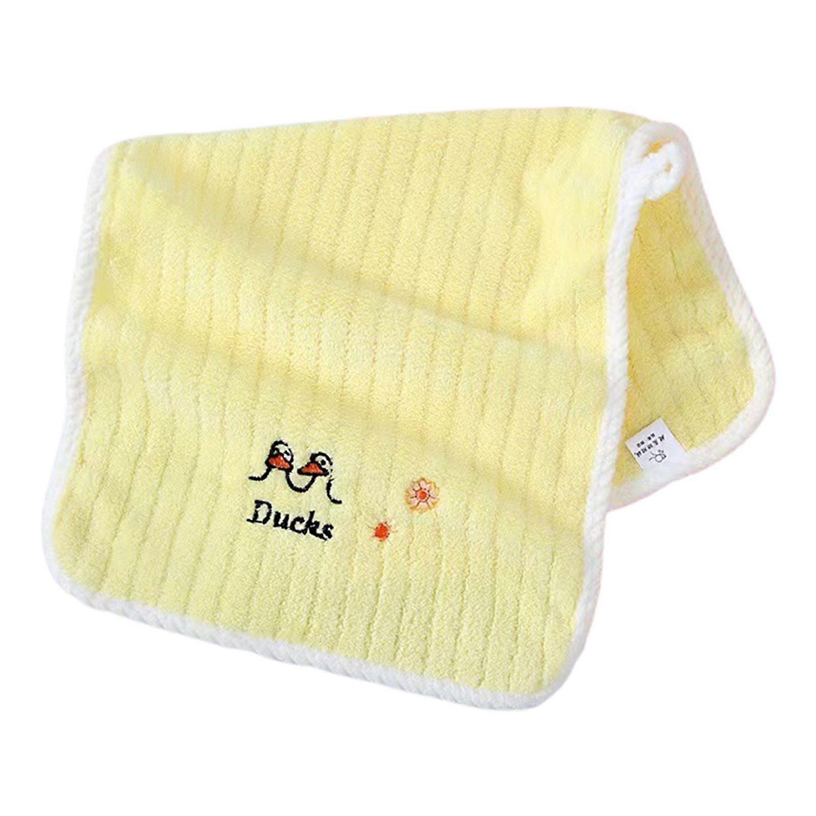 Kids Face Towel Cartoon Pattern Soft Rectangle Towel Kindly to Skin Water Absorption Thicken Coral Fleece Bathing Towel for Face Washing Shower Access