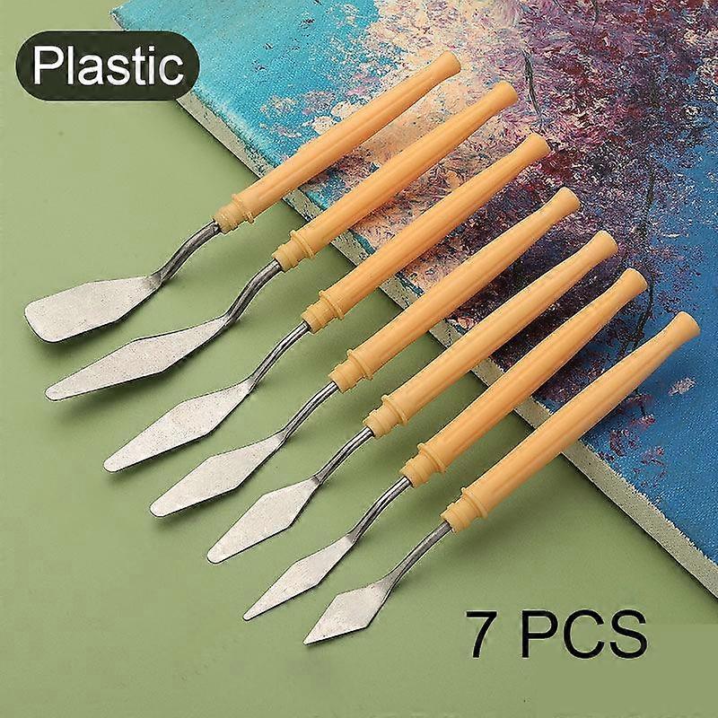 7PCS Stainless Steel Spatula Oil Painting Shovel Baking Pastry Tools Kitchen Tools Fondant Cream Mixing Scraper