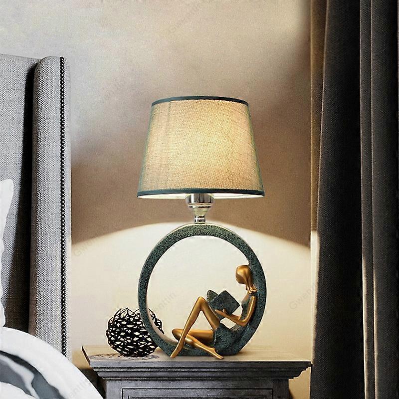 Modern Bedside Reading Statue Base Lamp Home Decoration Button Switch 3W White Light Bulb