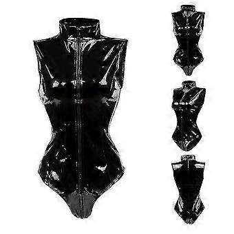 Sexy Latex Bodysuit with Front Zip, PVC Catsuit, Clubwear