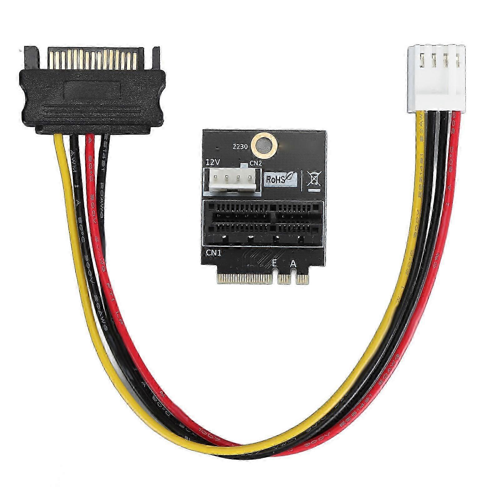 M.2 NGFF Key A + E E auf PCIE 1X Adapter 4pin 5V 12V Netzteil Hohe Zuverlässigkeit NGFF A E auf PCIE Express X1 Adapter für Linux f74
