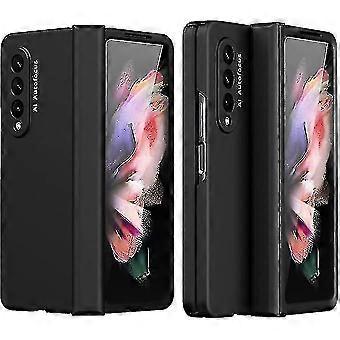 Galaxy Z Fold 3 Case, Hinge Heavy Duty Protection Hard Pc Cover With Screen Protector, Full Protection (black)