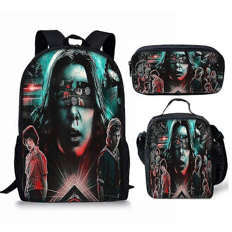 Fremde Dinge drucken 4 Schultasche Kinderrucksack oder Schulranzen oder Stifttasche oder dreiteiliges Set