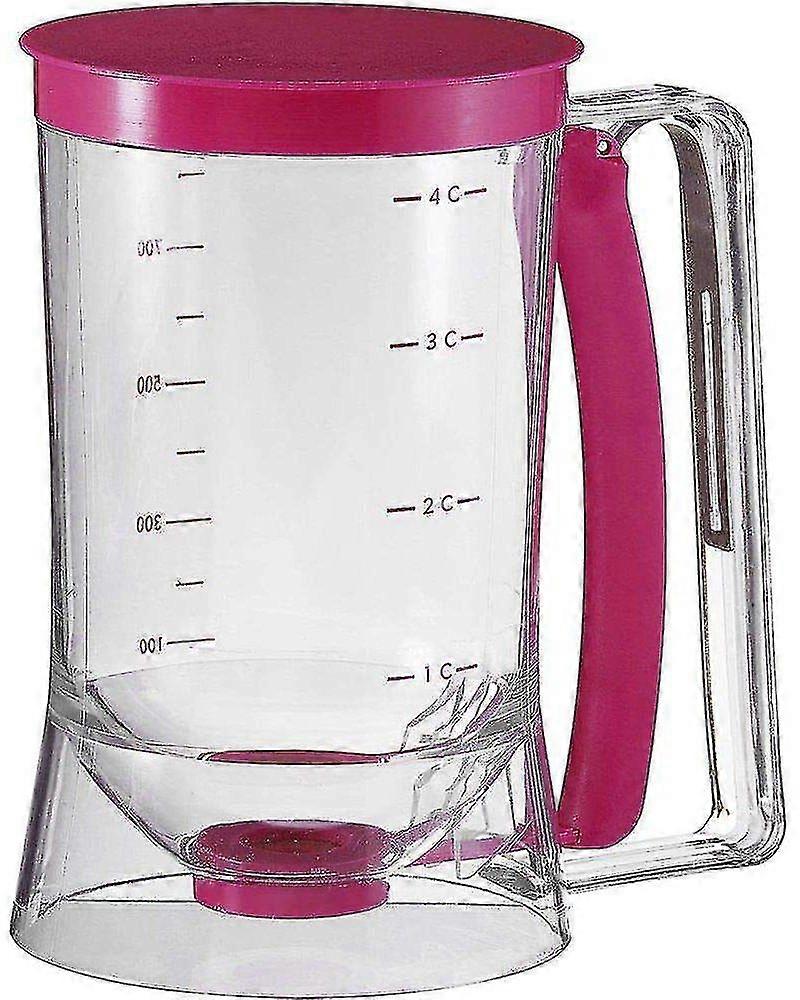 ,Plastic Mixing Cup with Pink Lid and Handle, Measurement Marks for 1C - 4C, Ideal for Kitchen Use