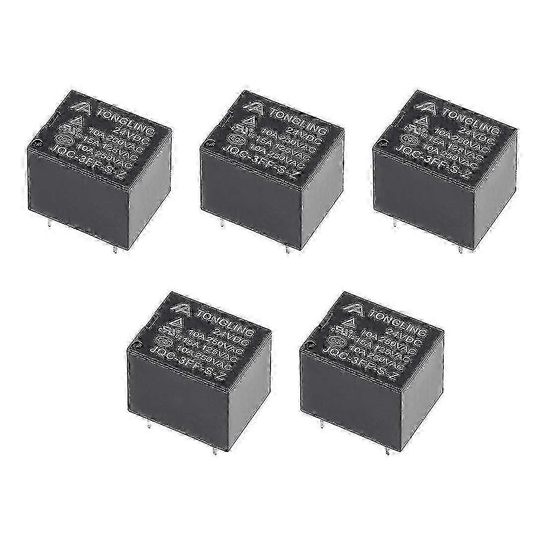 5 Pcs Jqc-3ff-s-z Dc 24v Coil Spdt 5 Pin Pcb Electromagnetic Power Relay