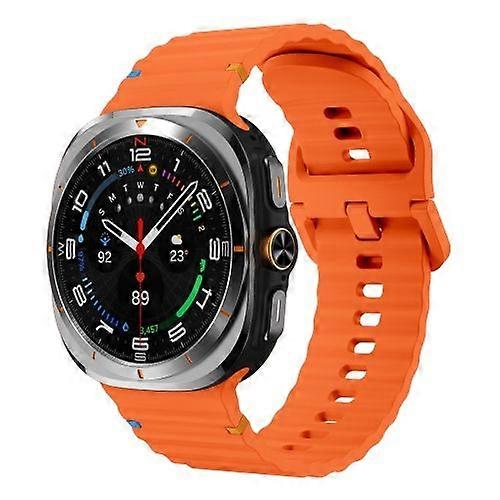 For Samsung Galaxy Watch Ultra 47mm Wavy Grain Stitched Silicone Watch Band