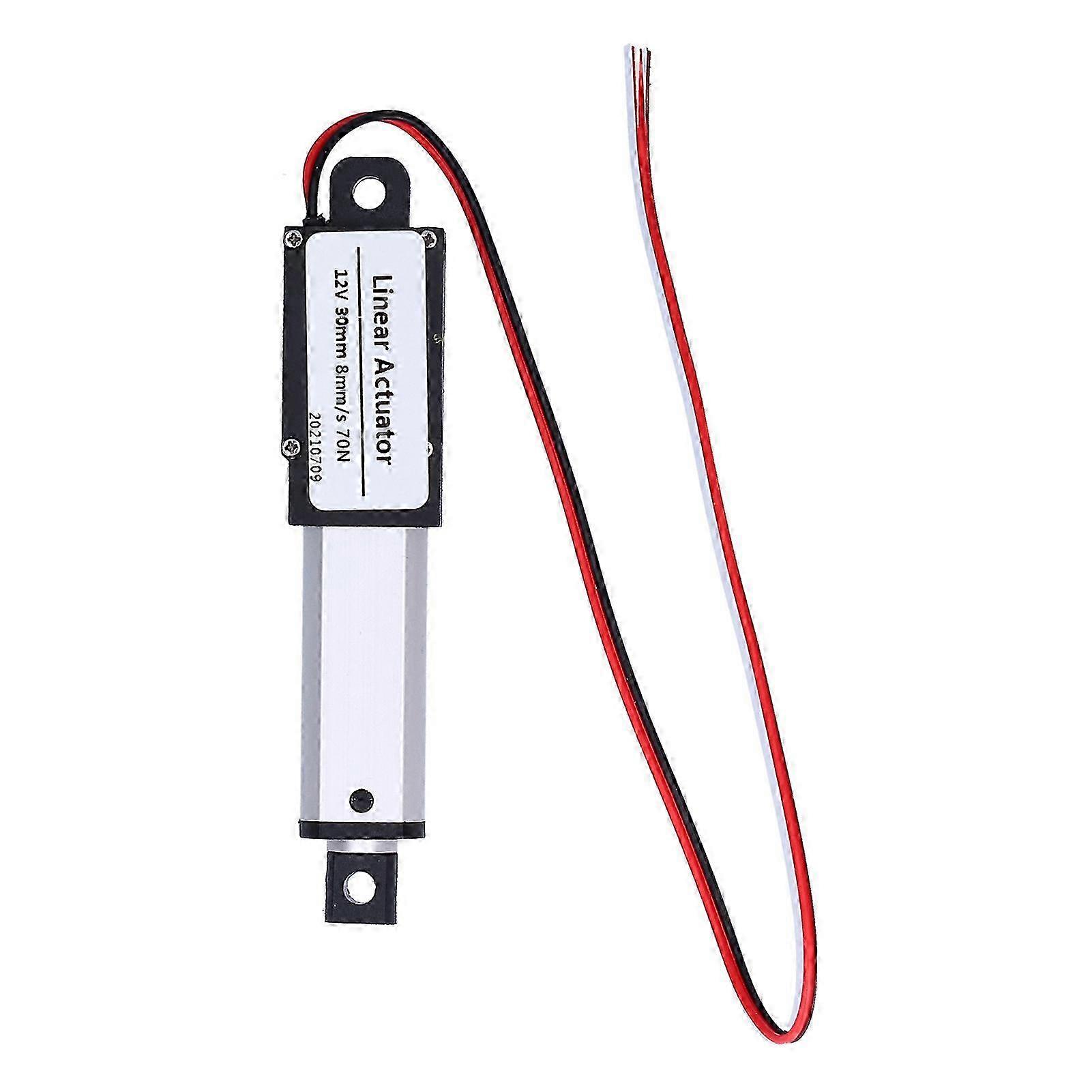 Linear Actuator 30mm DC 12V Noise Cancelling Short Circuit Protection Waterproof Mini Electric Linear Actuator8mm/s-70N