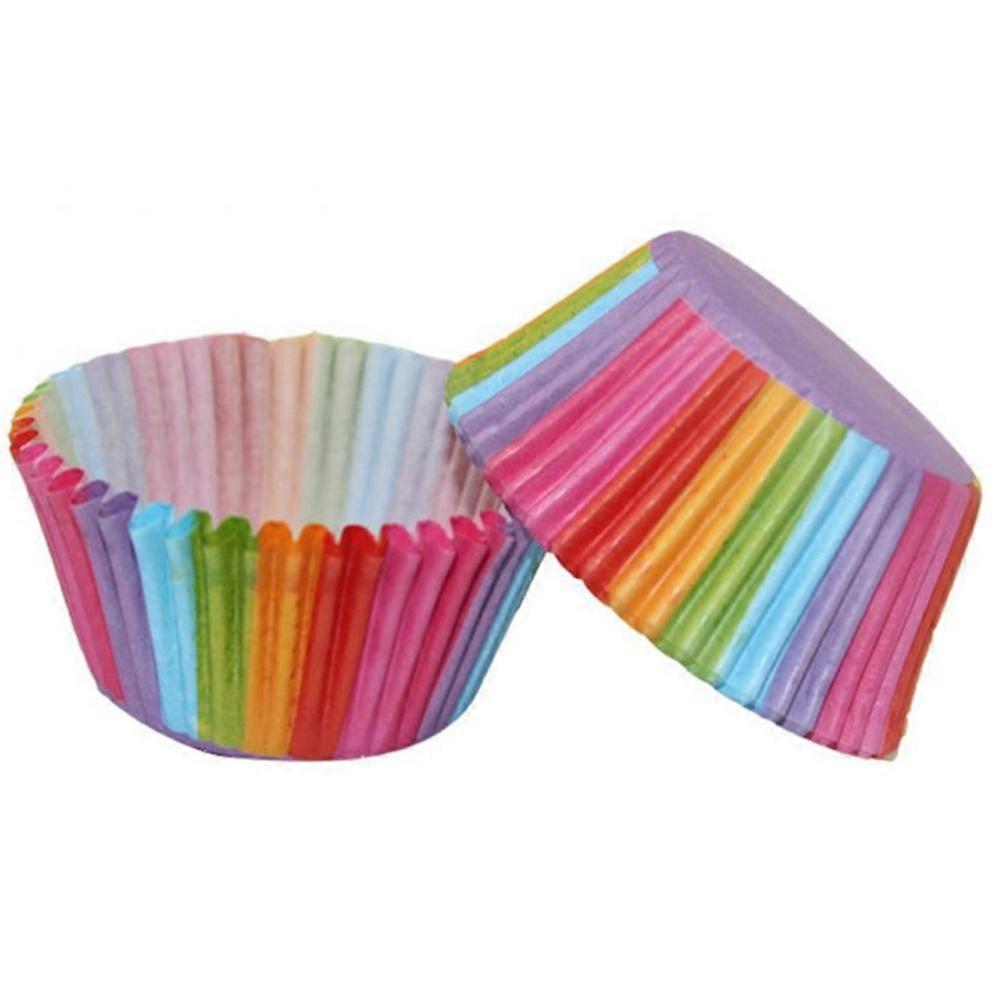 Keine Farbe verblassende Cupcake-Backförmchen, Standardgröße sorgt für perfekten Sitz in Ihrer Muffinform, Regenbogen-Combo bringt Freude an Ihrem Backen, gesundes Material