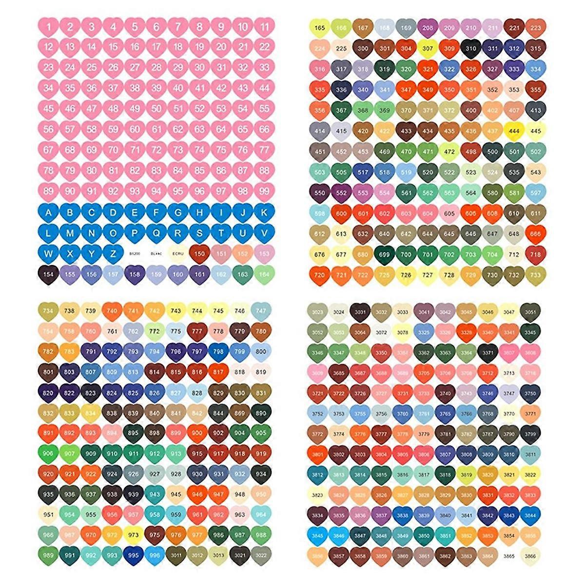 Sticker Label Set, Heart Labels Colored Number Stickers,Diamond Art Storage Box Label Stickers B