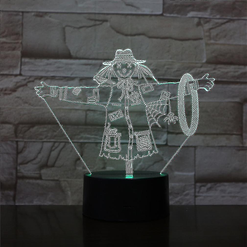 Scarecrow 3d Led Night Light Bedroom Table Lamp Color Changing