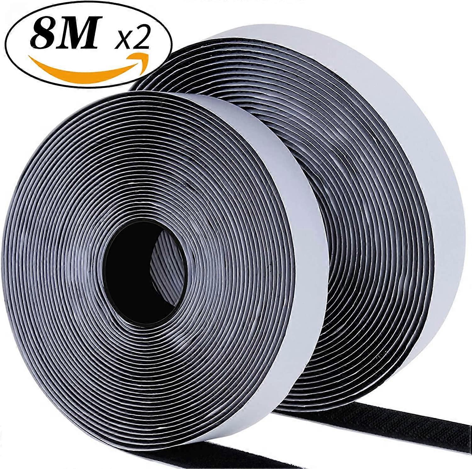 Strong Sticky Hook and Loop Tape, Reusable Abrasion Resistant Fastener for Heavy Duty Projects, Self Adhesive Pad for Indoor Outdoor Use, Invisible