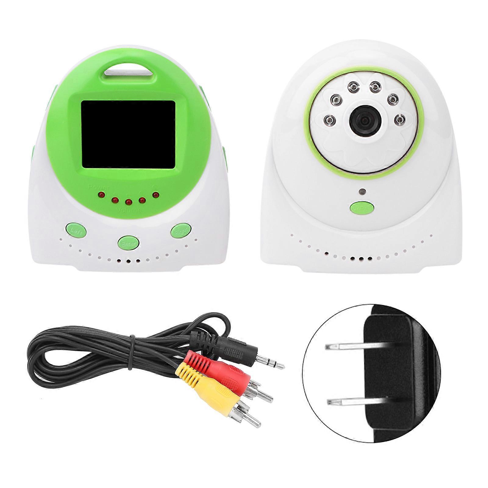 2.4in LCD Wireless 2.4G Digital Baby Monitor Temp Detection Music TV Display Voice Control Alarm Camera with IR Intercom 110-240VUS Plug