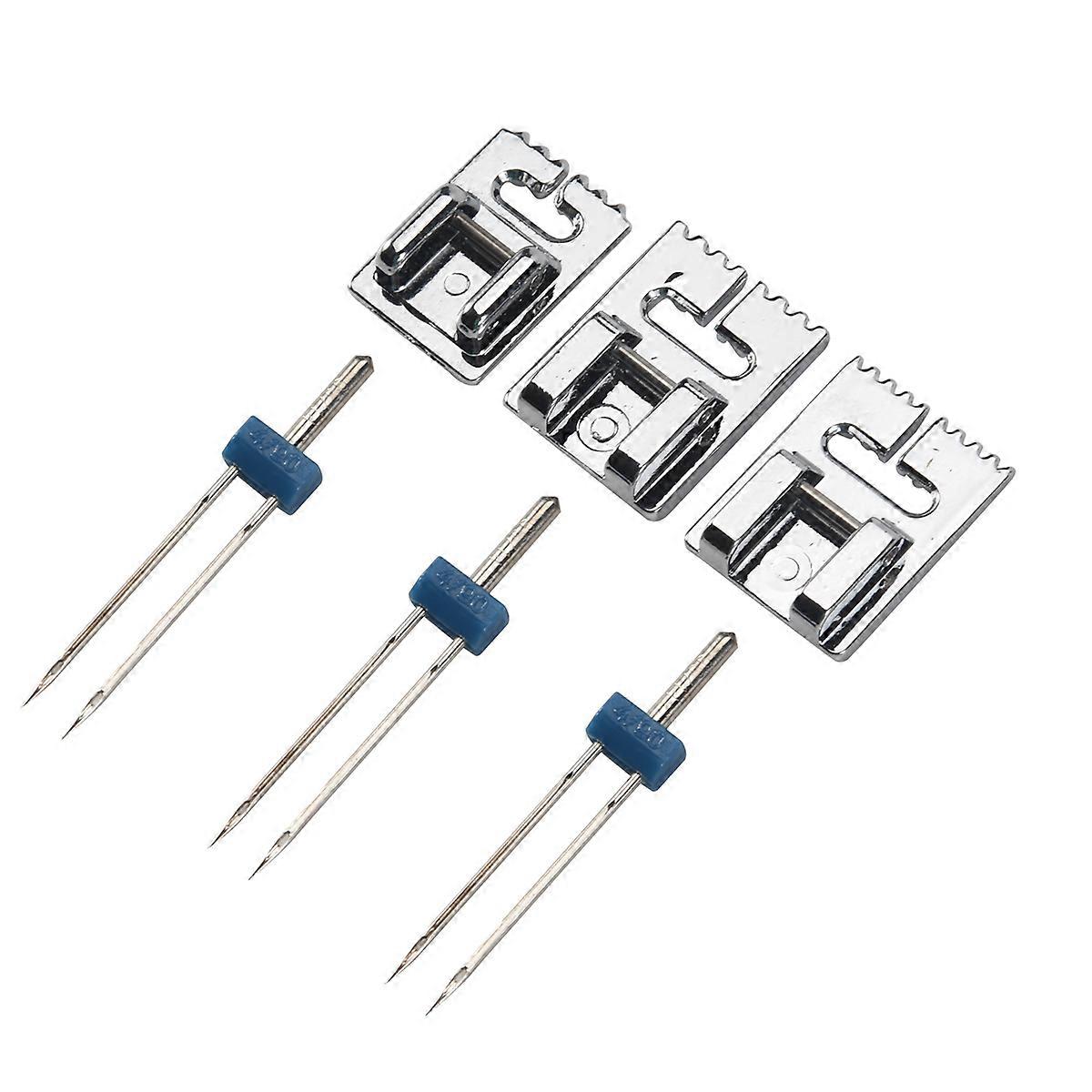 3 Pcs Double Pins (3 Size 2.0/90 3.0/90 4.0/90) With 3Pcs Presser