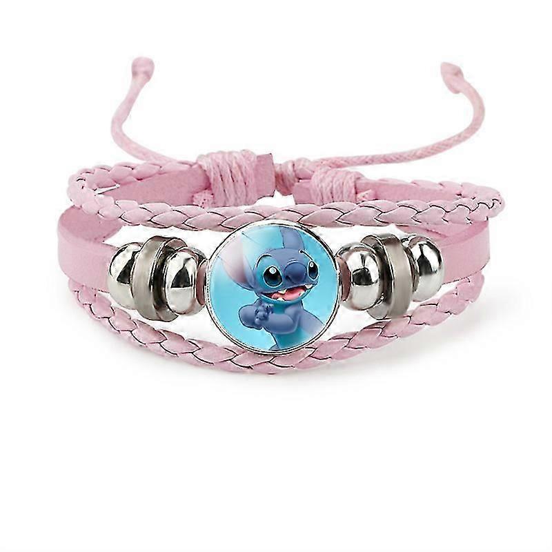 Lilo and Stitch Charm Bracelet, Stylish Leather Beaded Jewelry for Women Girls Ideal Stitch Birthday Gift
