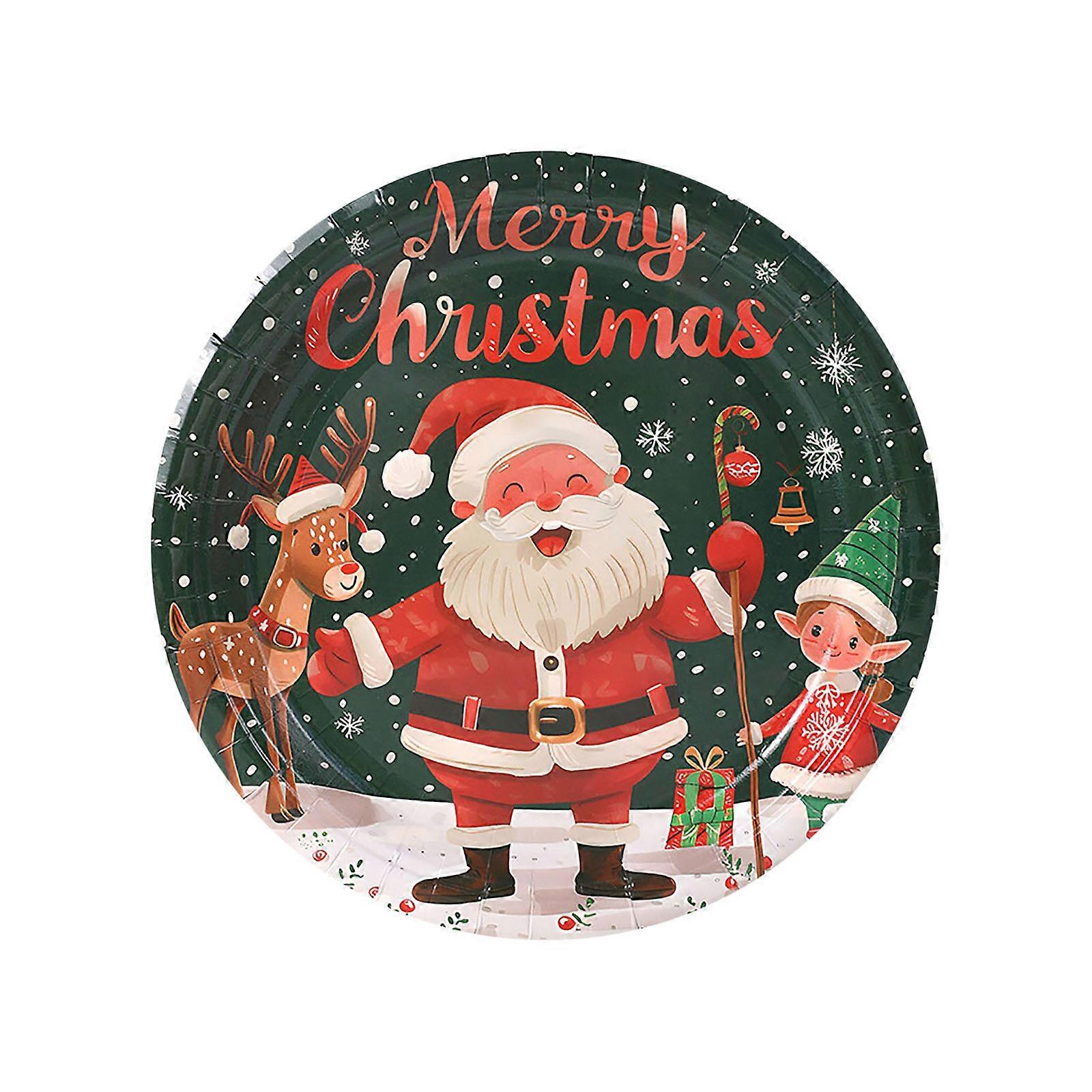 30pcs Christmas Theme Party Tableware Set Disposable Decorative Paper Tableware Household
