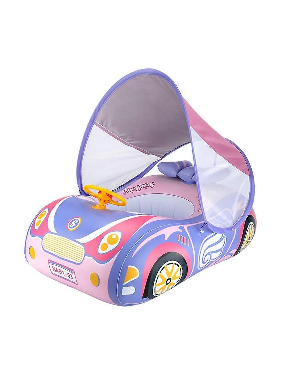 Baby Swimming Float with Canopy Car Baby Floats for Swimming 1-2 Years with Removable Sun Protection Canopy Swimming Pool Floats for Age of 1-4 for Ki