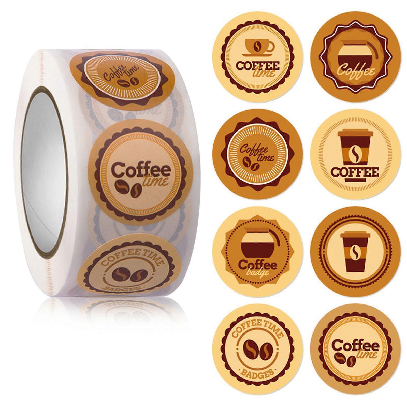 500個のコーヒードリンクステッカーラベルギフトシーリングステッカーは、コーヒーカップドリンクボトルキャンディーバッグパーティーのお気に入りに最適です
