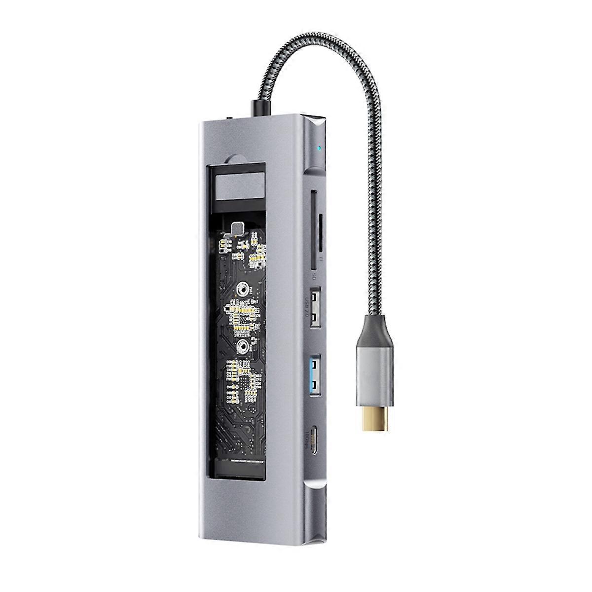 HUB USB 8 en 1 avec fonction de stockage sur disque Station d'accueil USB C M.2