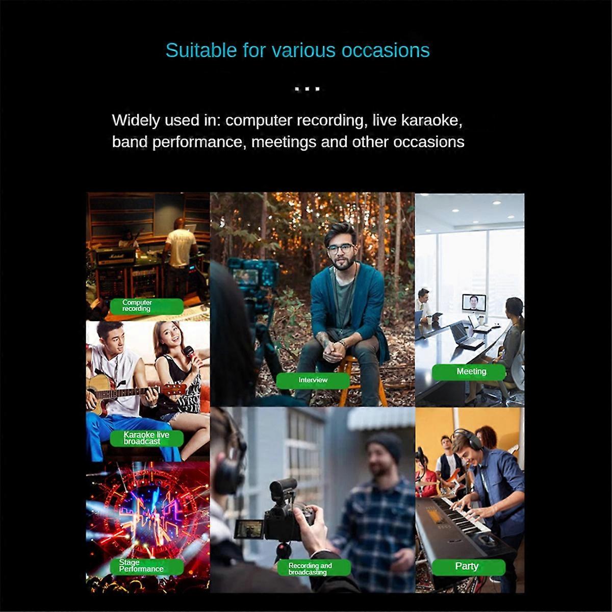 5-Channel Audio Mixer with UHF Wireless Microphone Studio Sound Mixer