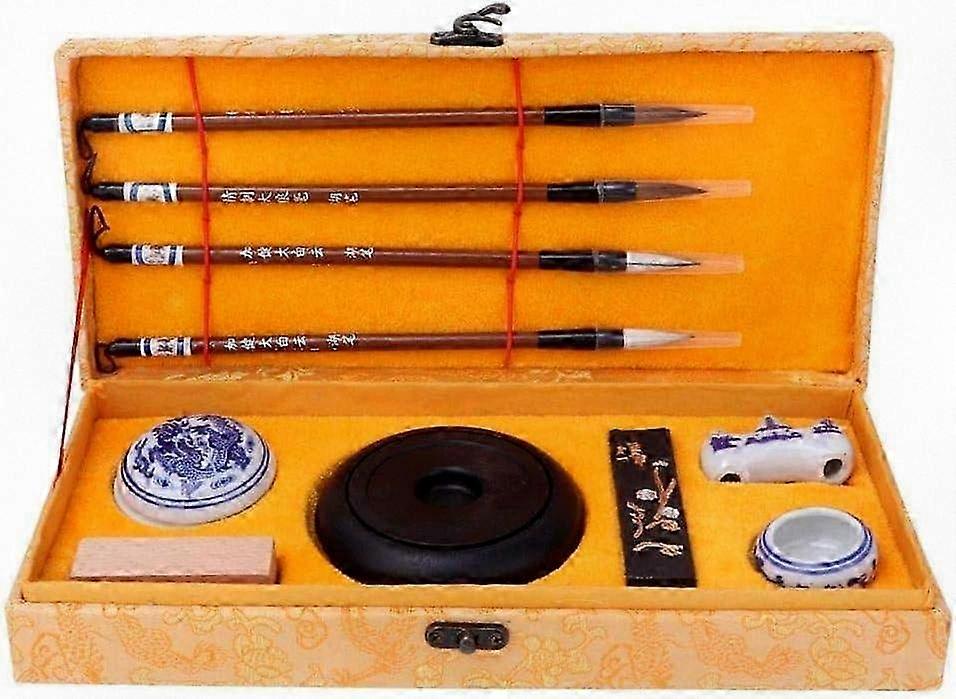 Traditional Chinese Calligraphy Kit with Brushes and Study Essentials
