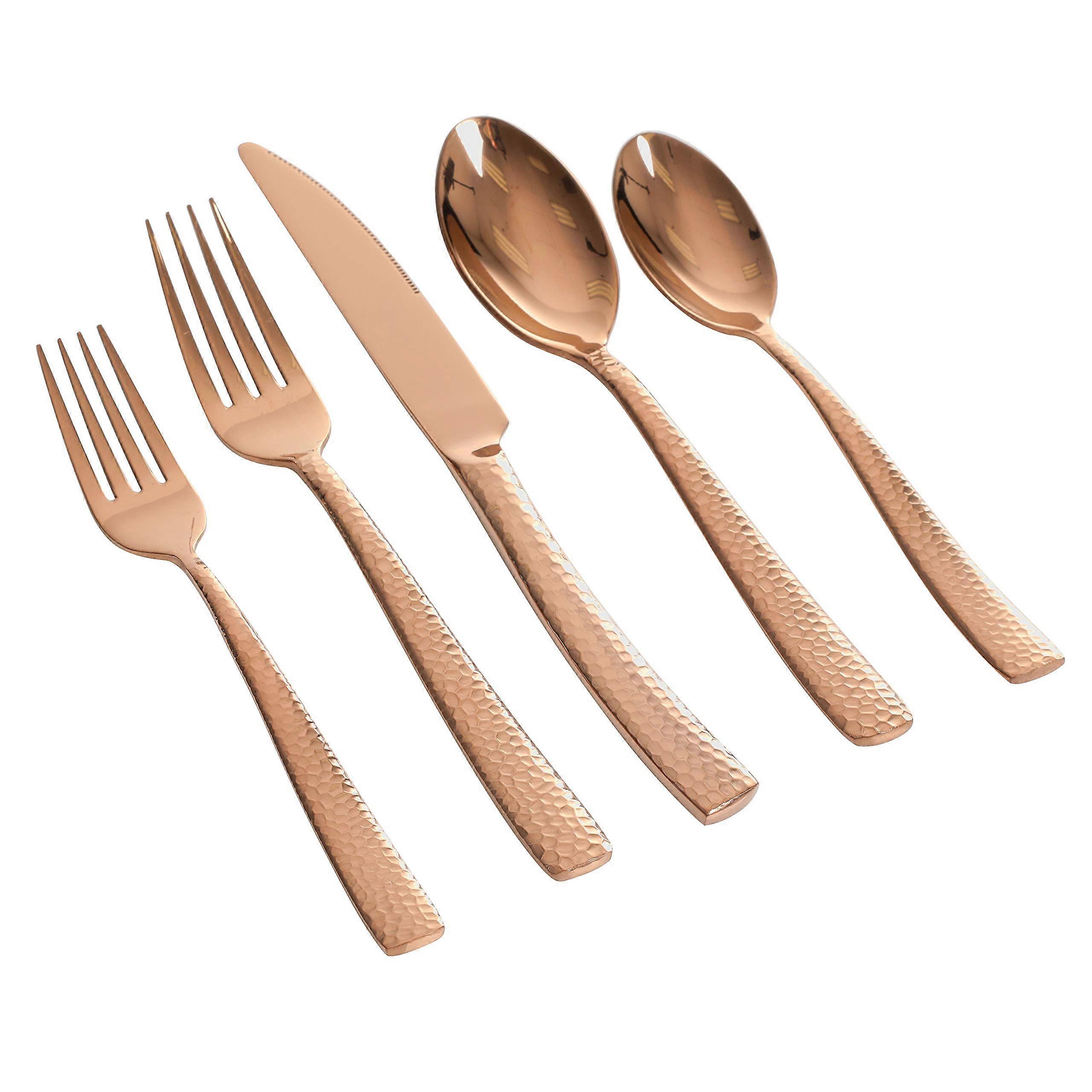 20 pcs Rose Gold Flatware Set Service for 4