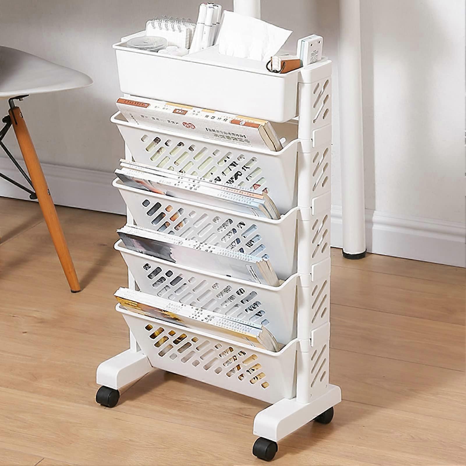 Rotatable Bookshelf for School Classroom 5 Layer