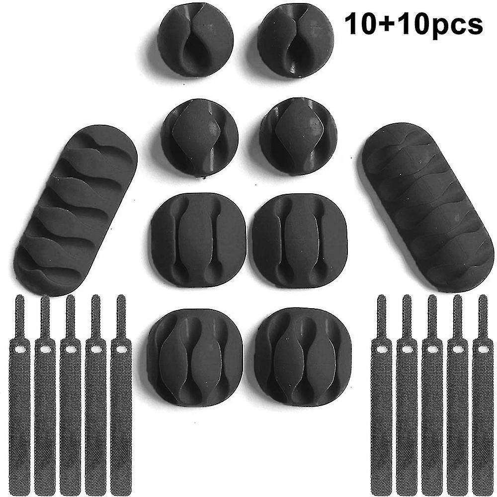 20 Piece Cable Management Organiser 10 Cable Holders 10 Cable