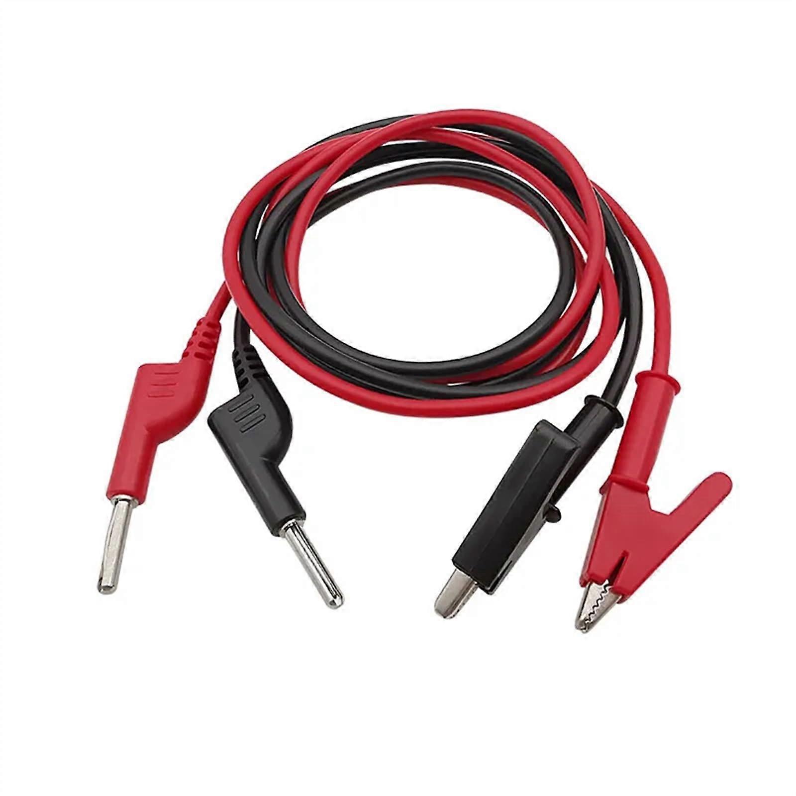 Red Black 4mm Banana to Alligator Clips Test Leads Crocodile Clamps Wire Cable Connector for Multimeter Test 100CM