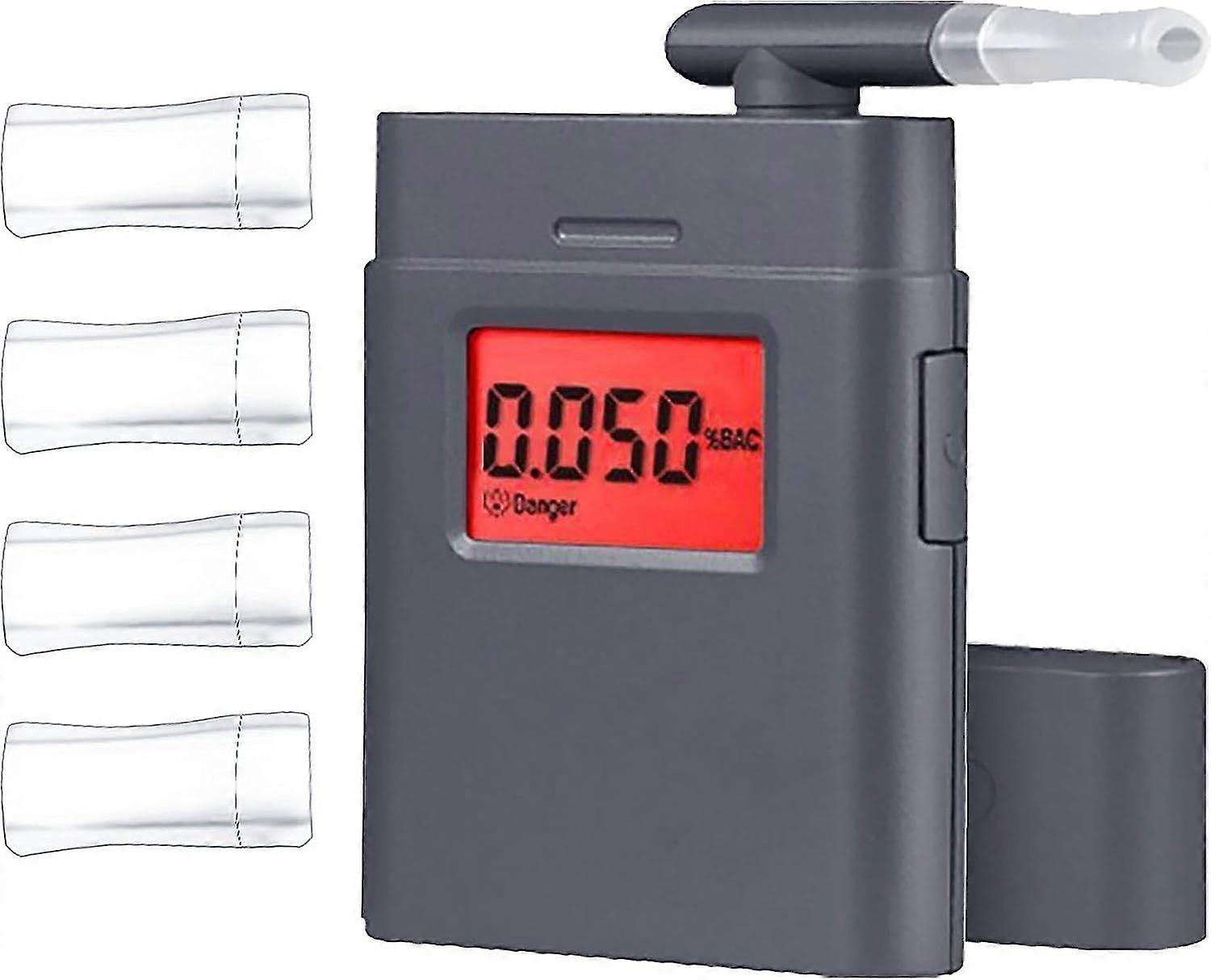 Breathalyzers, Portable Digital Breath Alcohol Tester with 4 Mouthpieces, Real-Time Red Backlig_WYT