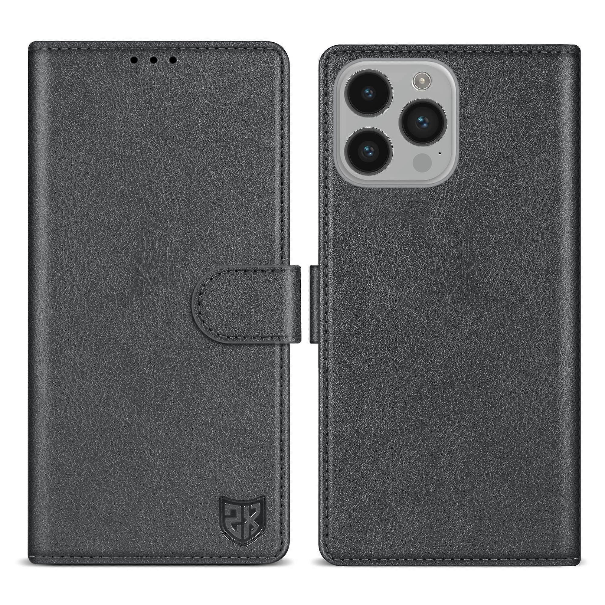 Wallet Case for iPhone 14 Pro with RFID Blocking Card Slot, Leather Flip Fold Design, Magnetic Closure, Grey, 6.1 Inch